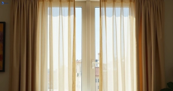 Dusty and dull curtains in mitcham-vic before steam cleaning
